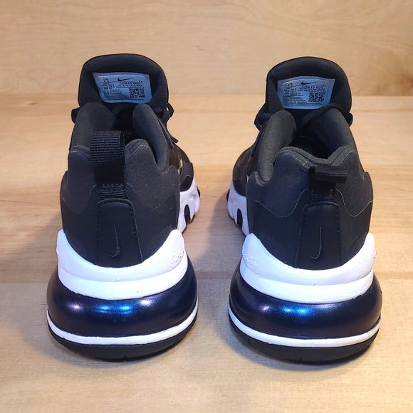 Nike Air Max 270 React Black White Women's Athletic Shoes CJ0619-002 - Picture 7 of 10